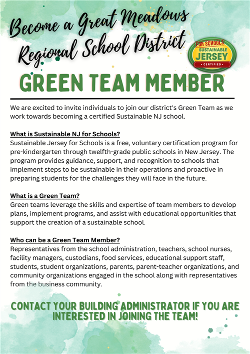 Energy saving team flyer.  Contact the school for more informaiton.